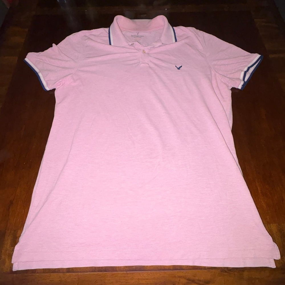 American Eagle Core Flex Pink Polo Shirt‎ Men's  Large Casual